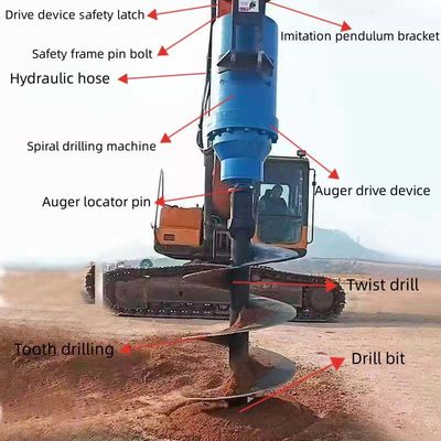 Mesin Pengeboran Excavator Hydraulic Earth Auger Post Hole Digger
