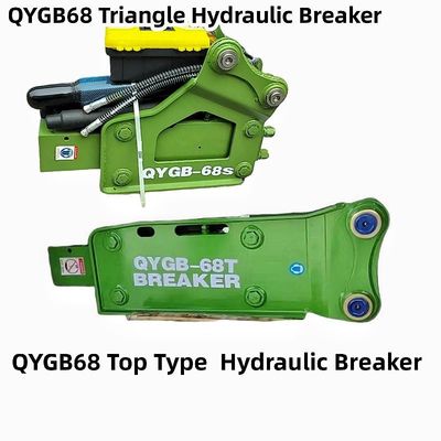 QYGB68 Top Type / Triangle Hydraulic Breaker Hammer 68 Chisel, Setelan 4-8 Ton
