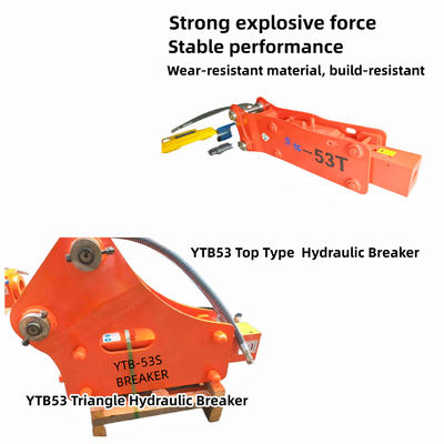 YTB53 Top Type / Triangle Hydraulic Breaker 53 Chisel Suit Penggali 2,5 - 4,5 Ton